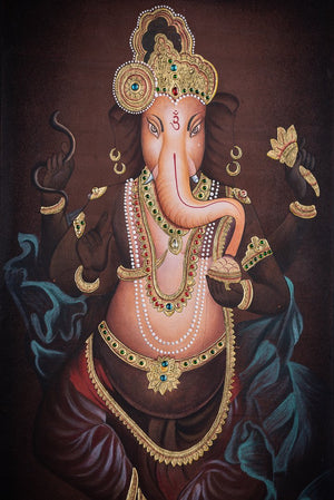Exkluzívna maľba Ganesha - boh múdrosti