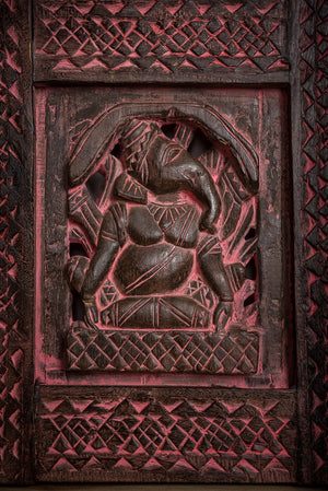 Drevený panel Ganesha z mangového dreva