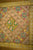Farebná patchworková textília v ráme so sklom - zlatá