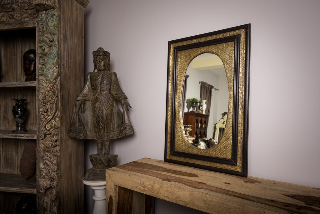Zrkadlo s mosadzným obkladom - Zrkadla - Indický nábytok a bytové doplnky - Colony