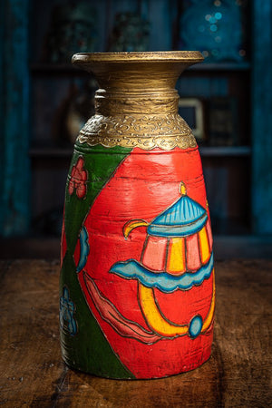 Drevena maľovaná váza Gani I